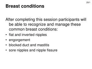Breast conditions