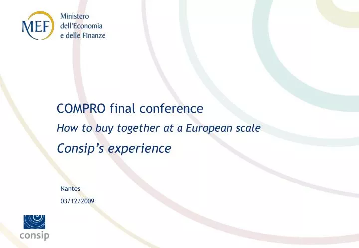 compro final conference how to buy together at a european scale consip s experience