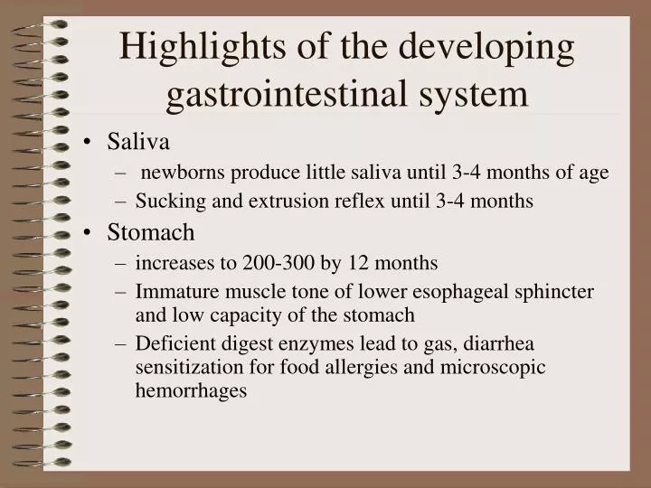 highlights of the developing gastrointestinal system