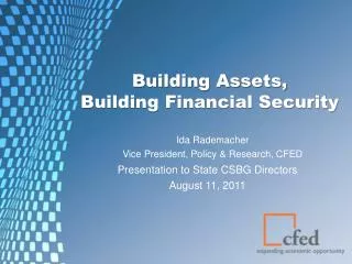 Building Assets, Building Financial Security