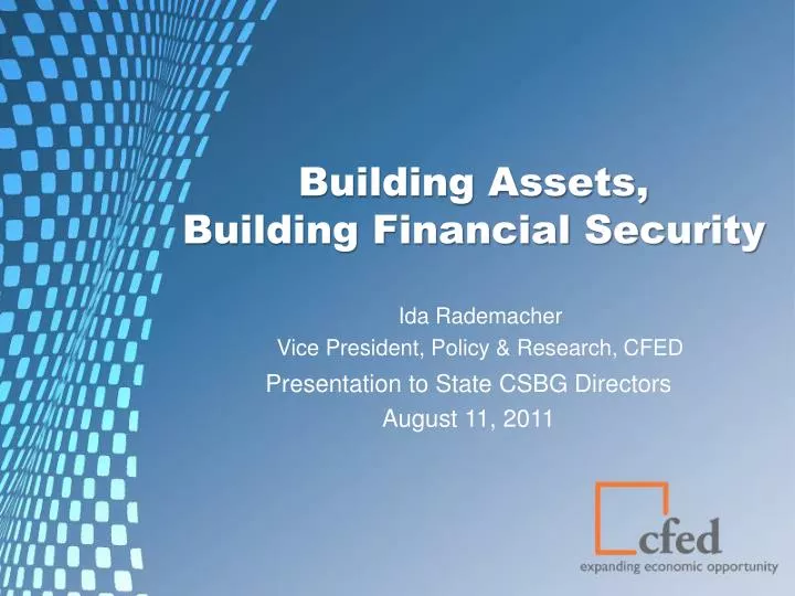 building assets building financial security