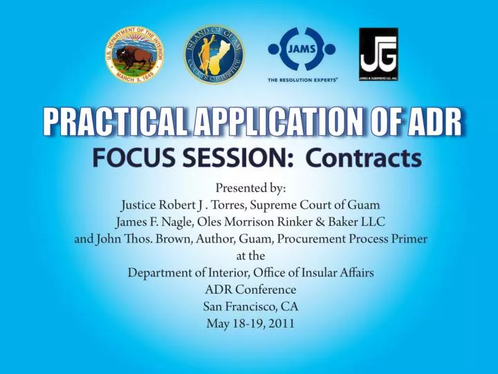 practical application of adr focus session contracts