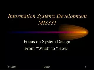 Information Systems Development MIS331