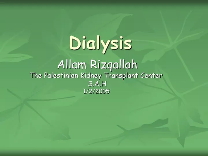 dialysis