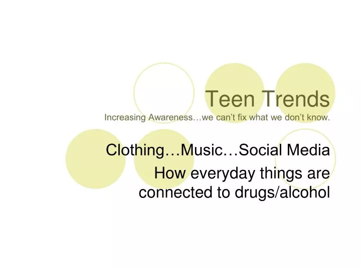 teen trends increasing awareness we can t fix what we don t know