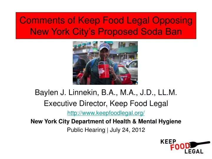 comments of keep food legal opposing new york city s proposed soda ban