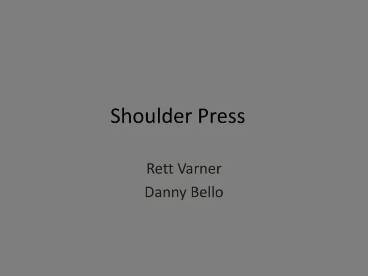 shoulder press