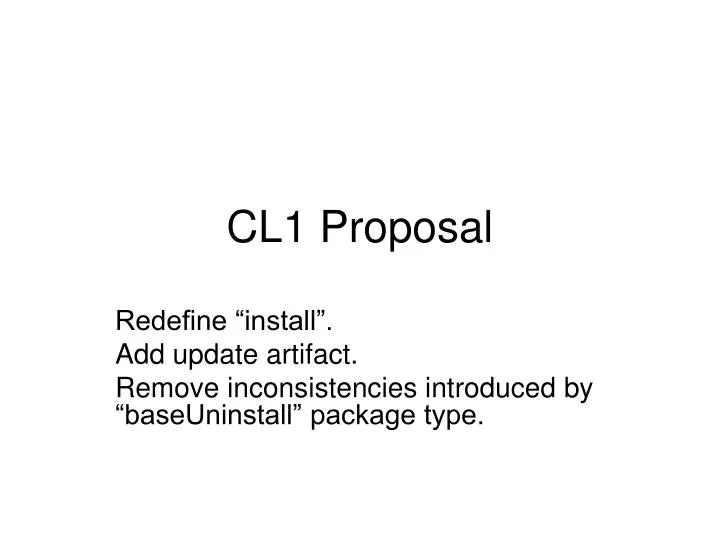 cl1 proposal
