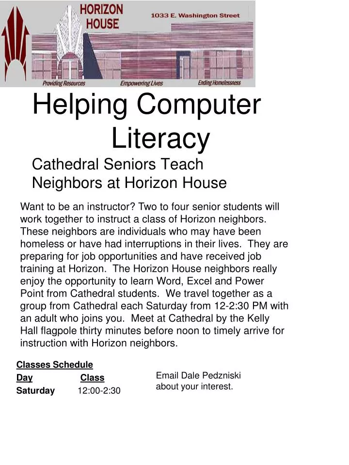 helping computer literacy cathedral seniors teach neighbors at horizon house