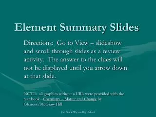 Element Summary Slides