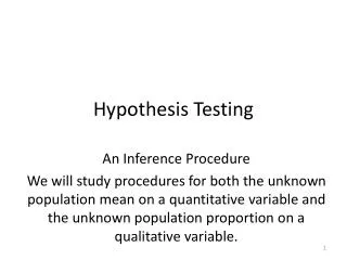 Hypothesis Testing