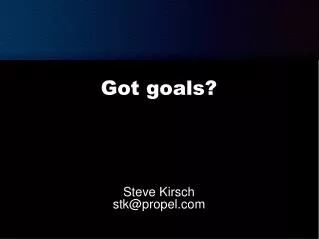 Got goals?