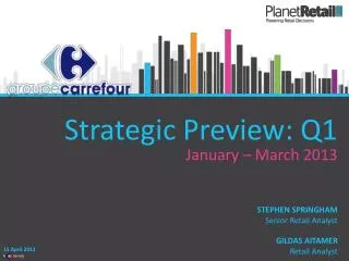 Strategic Preview: Q1