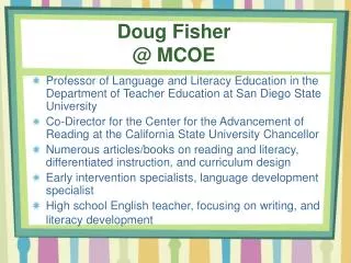 Doug Fisher @ MCOE