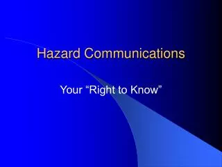 Hazard Communications