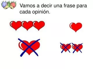 Vamos a decir una frase para cada opinión.