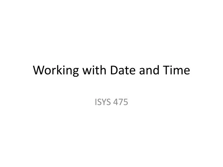 working with date and time