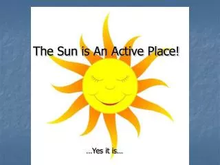 The Sun is An Active Place!