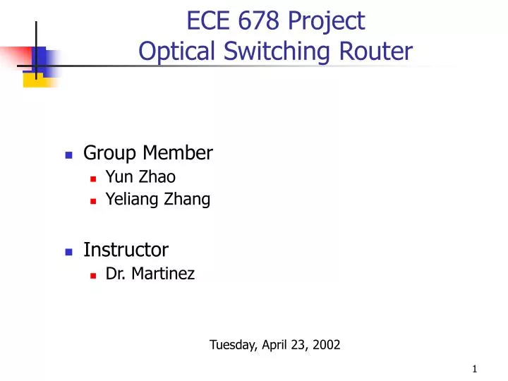 ece 678 project optical switching router