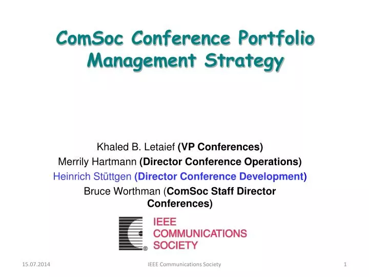 comsoc conference portfolio management strategy