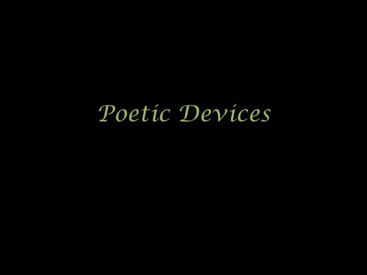 poetic devices