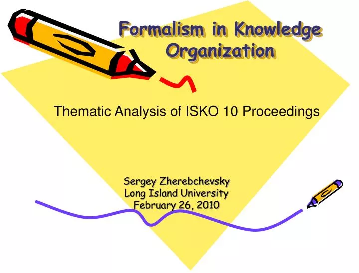 formalism in knowledge organization
