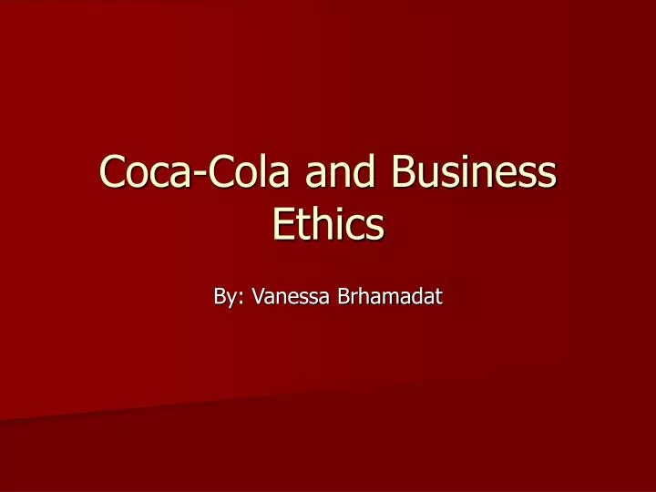 coca cola and business ethics