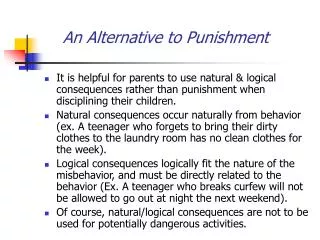 An Alternative to Punishment