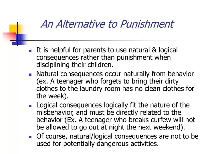 an alternative to punishment