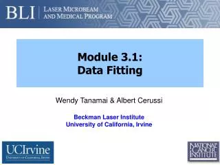 Module 3.1: Data Fitting