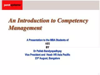 An Introduction to Competency Management