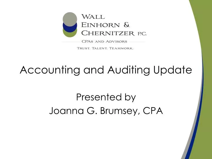 accounting and auditing update