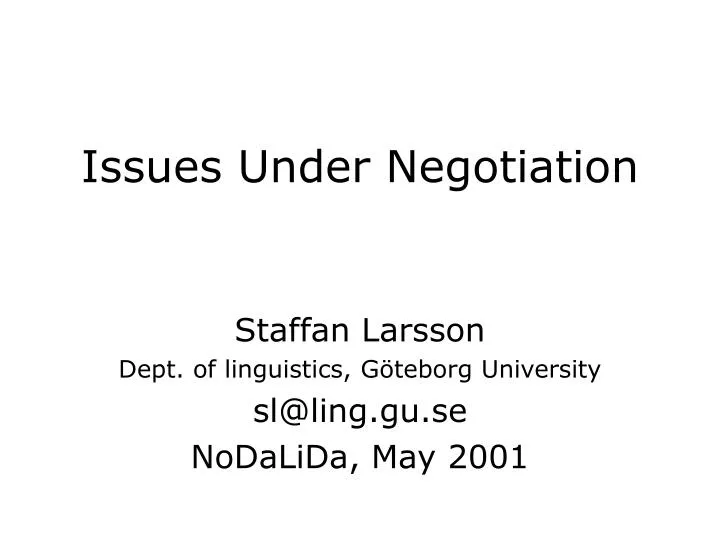 issues under negotiation