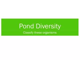 Pond Diversity