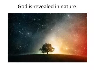 God is revealed in nature