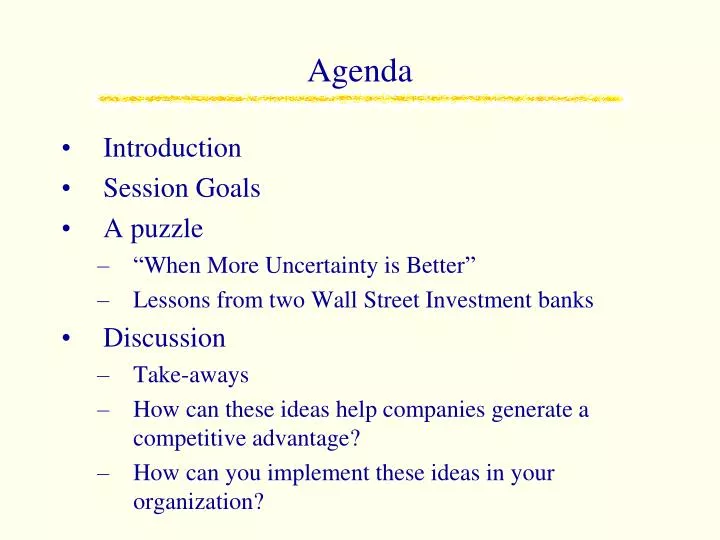 agenda