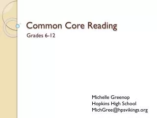 Common Core Reading