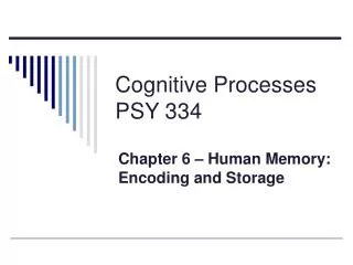 Cognitive Processes PSY 334