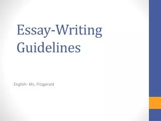Essay-Writing Guidelines