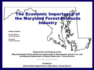 The Economic Importance of the Maryland Forest Products Industry