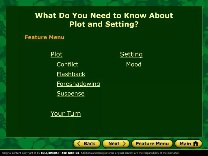 what do you need to know about plot and setting