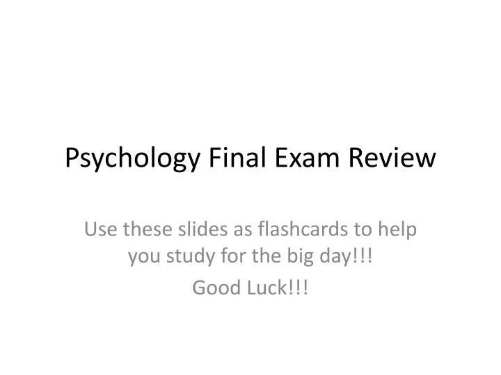 psychology final exam review