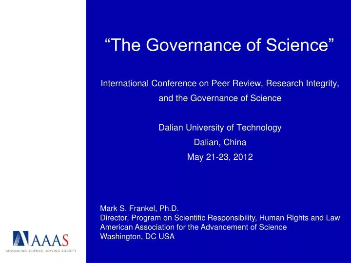 the governance of science