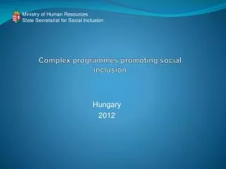 Complex programmes promoting social inclusion