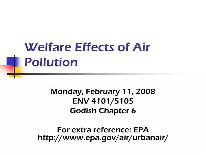 welfare effects of air pollution