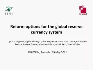 Reform options for the global reserve currency system
