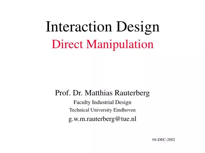 interaction design direct manipulation