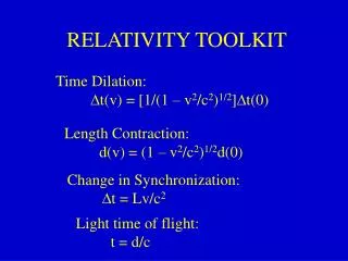 RELATIVITY TOOLKIT