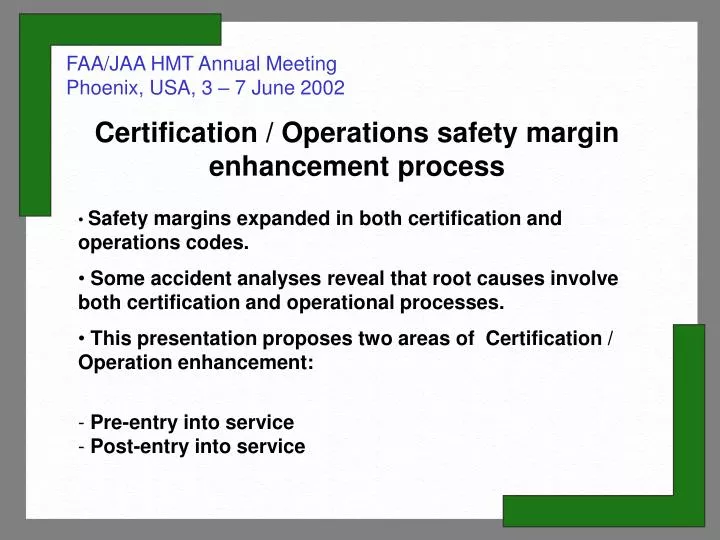 faa jaa hmt annual meeting phoenix usa 3 7 june 2002