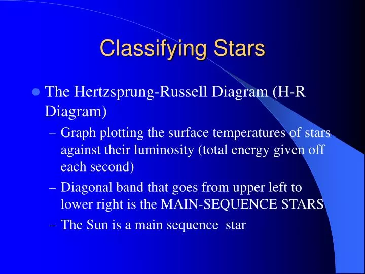 classifying stars